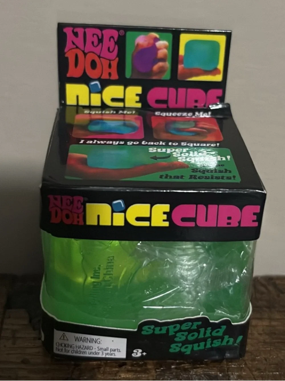 Nee Doh Cube Green Super Solid Squish Toy